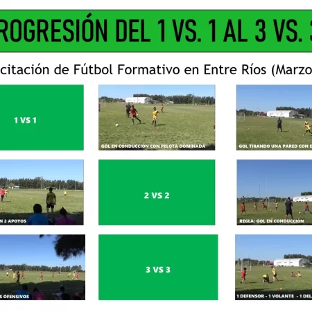 Progresión metodológica del 1 vs 1 al 3 vs 3 para fútbol infantil